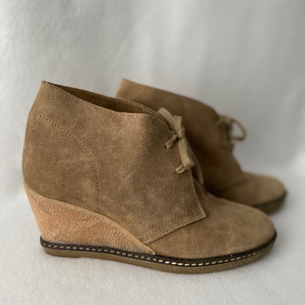 J. Crew Size 7 MaCalister Beige Wedge Ankle Boots